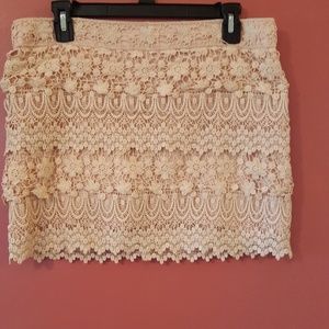 American Eagle crochet design pink mini skirt